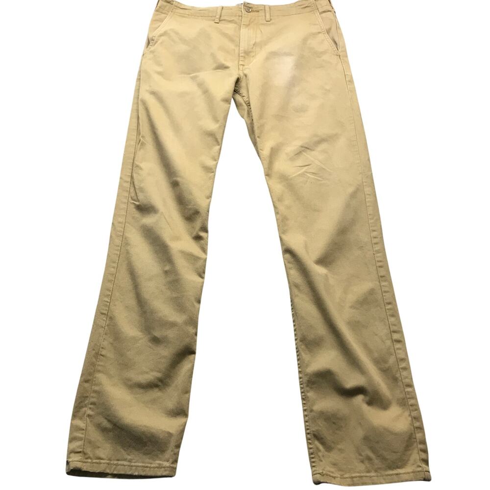 Levis Strauss Khaki Pants Mens 32x34 Straight Fit Stretch Beige Casual Twill